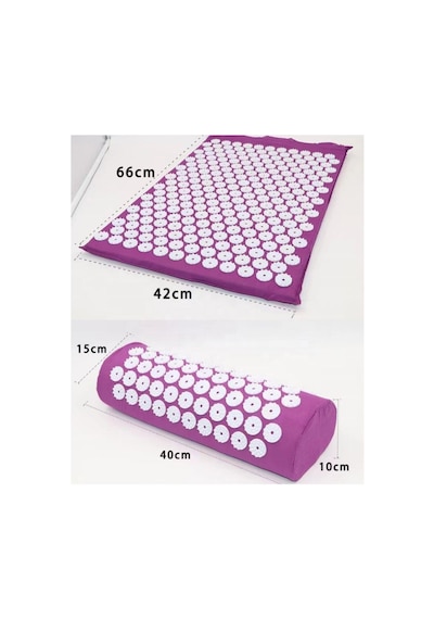 Akupressür Akupunktur Mat Ve Yastık Seti Refleksoloji Yoga Mor Renk Çivimat