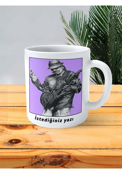 Carlos Santana Baskılı Kupa Bardak Kişiye Özel Desen 2 Çok Renkli