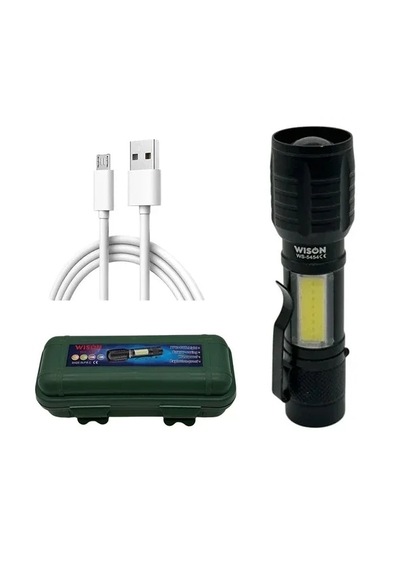 Go İthalat Wison Ws-5454 Led Şarjlı Mini El Feneri Antrasit