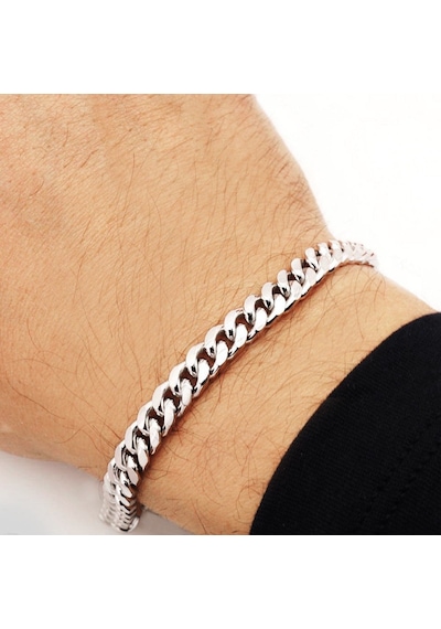 Gümüş Renk Traşlı Zincir Paslanmaz Unisex Çelik Bileklik - 2798 Gümüş