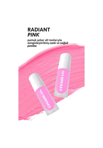 Cream Co. Nemlendirici Besleyici Işıltılı Dudak Yanak Göz Renklendirici Glow Tint Radiant Pink