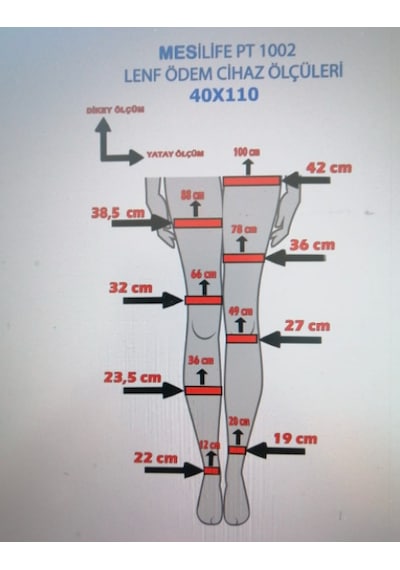 Mesilife L Beden Bacak Uyumlu Lenf Cihazı 110 x 40 CM