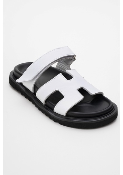 Luvishoes Luvi Shoes Morte Beyaz Cilt Hakiki Deri Kadın Terlik Beyaz