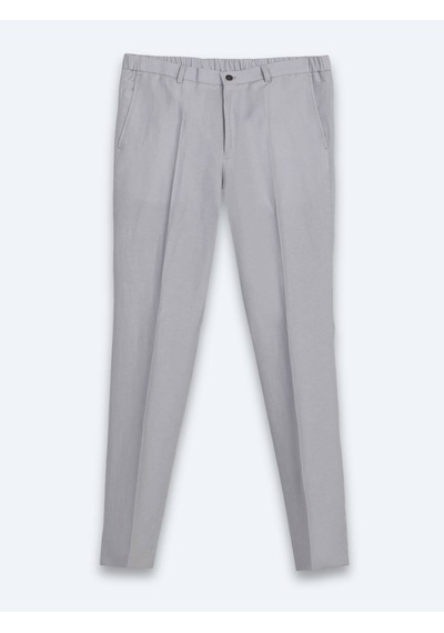 Kip Gri Modern Fit Keten Karışımlı Takım Elbise