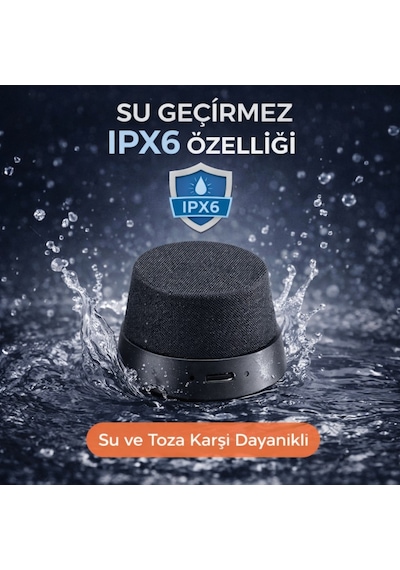 Polham Manyetik Mini Bluetooth Hoparlör Ipx6 Su Geçirmez Taşınabilir Güçlü Bass Stereo Speaker