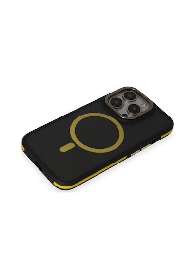 Zengemtx Joko Apple Uyumlu iPhone 14 Pro Max Kılıf Rocky Magsafe Kapak - Siyah-sarı
