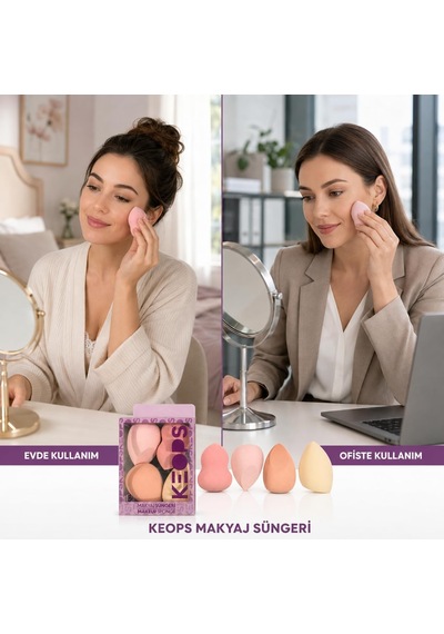 Makyaj Sünger Seti 4 Lü - Lateksiz, Sıvı, Krem Ve Pudra İçin Karıştırma Güzellik Süngeri, Yumuşak Emici Olmayan, Çok Boyutlu, Sıvı Ve Toz İçin Çok Şekilli Güzellik