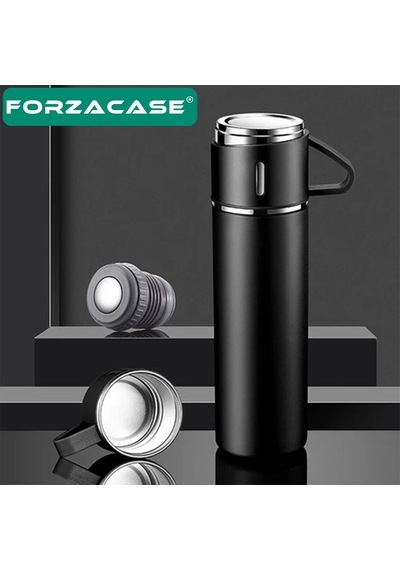 Forzacase FC046M 3 Bardaklı Paslanmaz Çelik Termos Mavi 500 ML