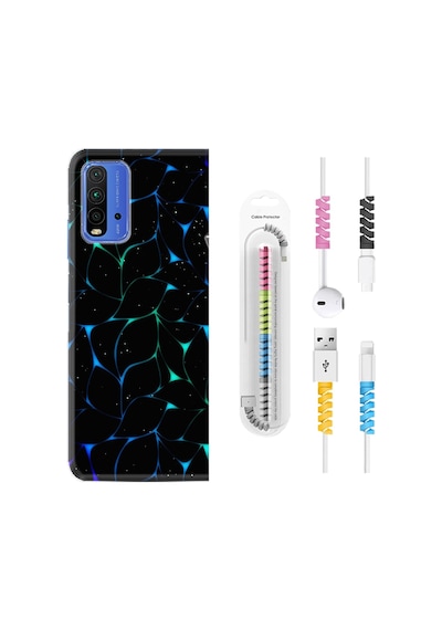 Xiaomi Redmi 9T Kılıf +Kablo Koruyucu Naif Çizgiler 1680