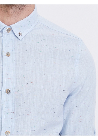 Slim Fit Erkek Gömlek U.kol Açık Mavi