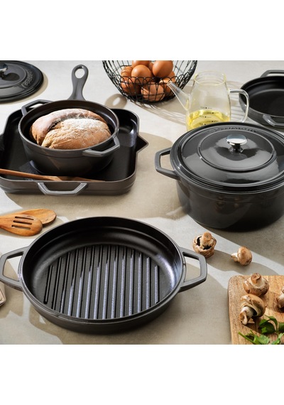 Schafer Guss Chef Döküm Sahan Çift Kulplu 22 Cm 1 Parça-gri Belirtilmemiş