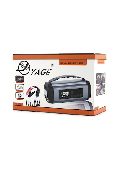 Yage Yg-898 Çok Fonksiyonlu Oto Ve Araç Takviye Set Taşınabilir 120w Fener Pusula Dijital Ekran Cob