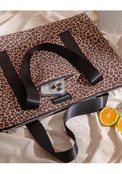 Earthy Leopard Omuz Çantası / Tote Bag Kahverengi
