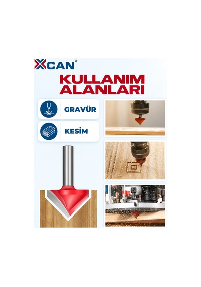 60 V Kanal Freze Ucu Ø16 Mm 6 Mm Şaft Gravür Ve Kanal Açma