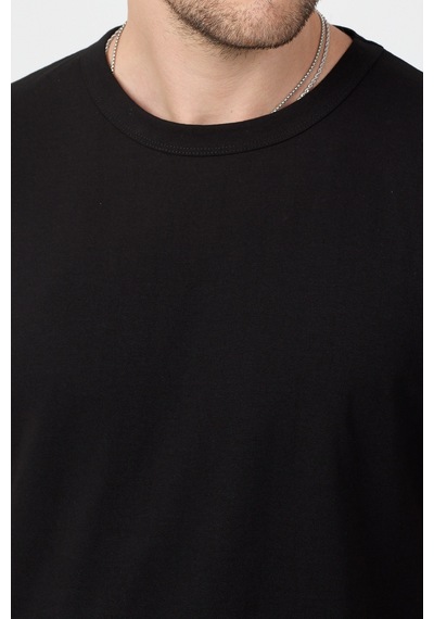 Tonny Black Normal Kalıp Rahat Basic T-shirt Erkek Siyah Tbtshrt010