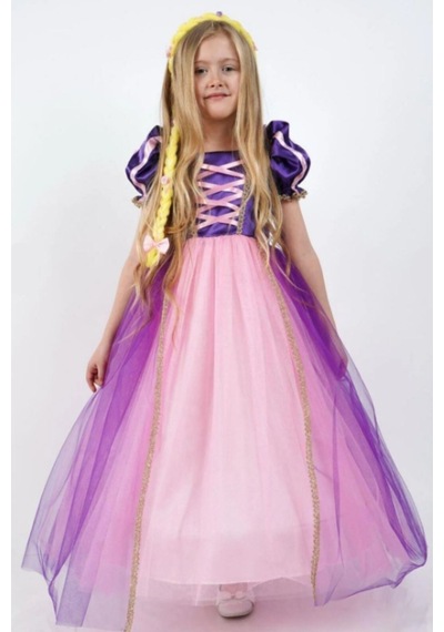 Cantoy Rapunzel Prenses Kız Çocuk Elbise Mor
