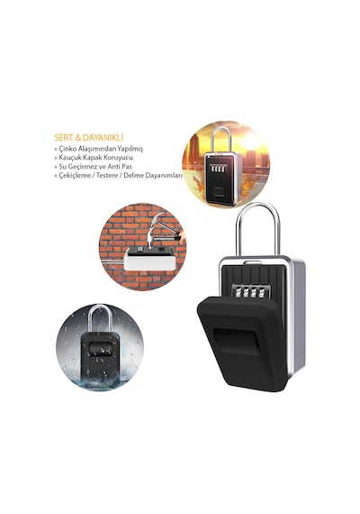 Mühlen Safe Key 7 Şifreli Çelik Kasa Anahtar Kasası Kutusu Anahta
