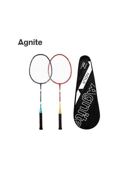 Agnıte F2108 Badminton Raket Seti 2 Raket + 3 Badminton Topu Mavi/kırmızı