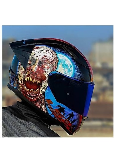 Ls2 Rapıd 2 Race Zombıe Fullface Motosiklet Kaskı Mavi Camlı Siyah