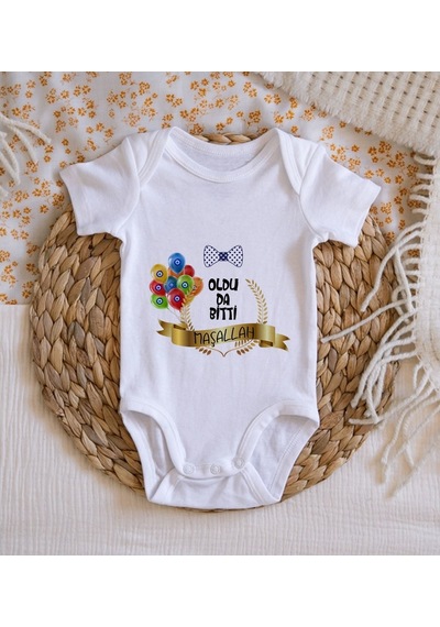 Bitmeyenkartus Bk Kids Sünnet Tasarımlı Bebek Body Zıbın - Model 4 Çok Renkli