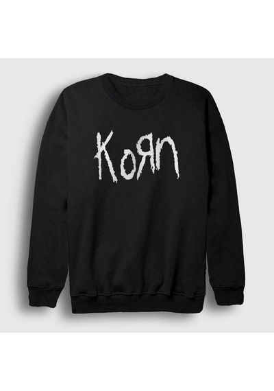 Presmono Unisex Logo Korn Sweatshirt Siyah