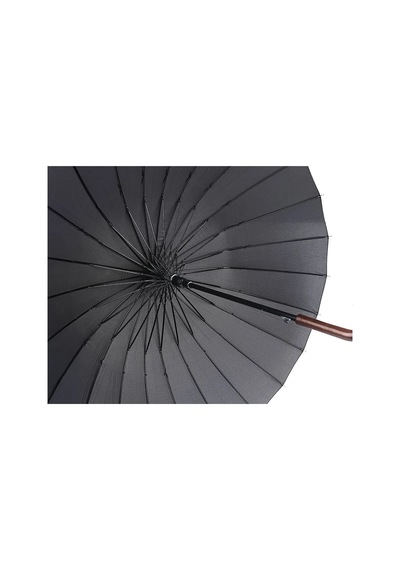 Bawcompany Şemsiye 120 Cm, 24 Telli, Dayanıklı Ve Şık, İki Kişilik Kullanım İçin İdeal Siyah