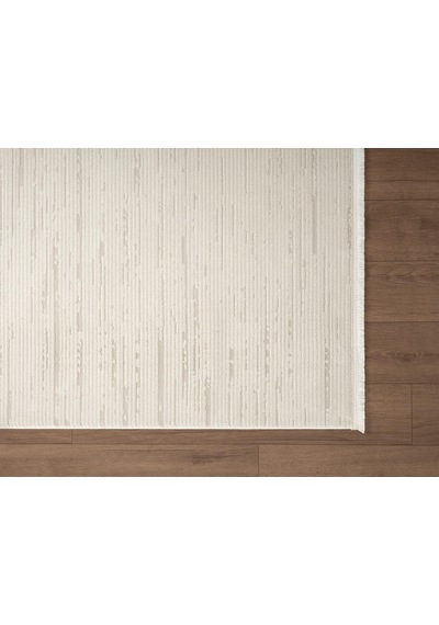 Loya Ly009w Krem Halı Modern Desenli Antialerjik Pamuk Taban Salon Halısı Yatak Odası Koridor