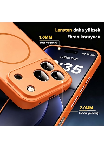 Caseonn Honor 600 5g Kılıf Metal Tuşlu Halka Desenli Silikon Kapak Siyah