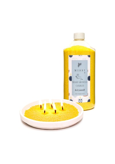 Missi Yaratıcı İni Tozu White Jasmin Kokulu Sarı Renk Mum 30 Adet Fitil İle Birlikte -400 Gr Diğer