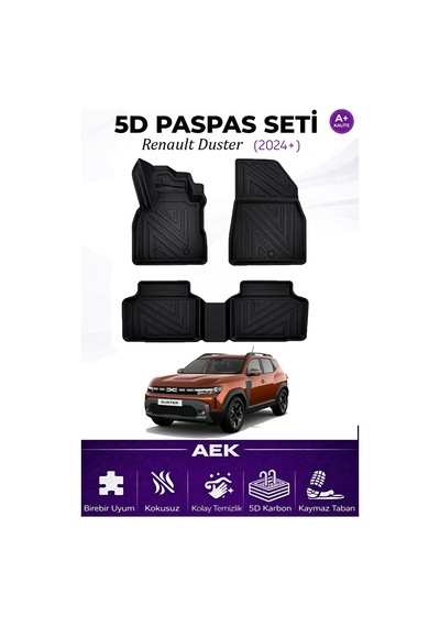 Renault Duster 2024+ Araca Özel Havuzlu "karbon" Paspas Takımı