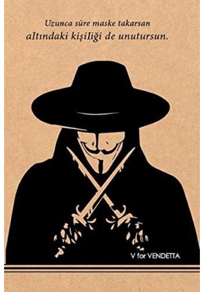 V For Vendetta Kraft Defter Çok Renkli
