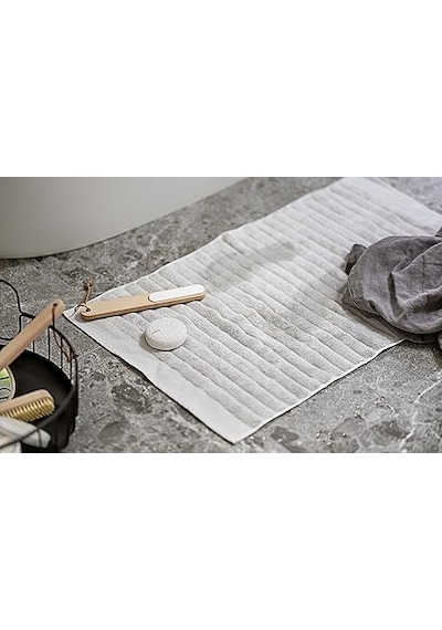 Banyo Paspası 80 X 50 Cm Banyo Halısı 100 Pamuk Yıkanabilir Beyaz Diğer