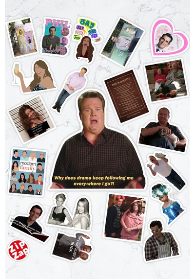 Modern Family Telefon Laptop Bullet Journal Yapışkanlı Folyo Sticker Paketi 20 Adet Çok Renkli