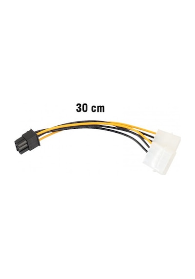 2 X Molex Pcı-e Güç Kablosu To 6pin Grafik Ekran Kartı Dönüştürücü Kablosu 30cm