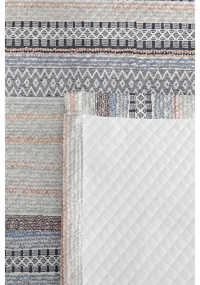 Geometrik Çizgili Gri Genç Odası Tek Kişilik Pike Takımı-bohem Mavi 160x220 Cm Kapitone Yatak Örtüsü Kışlık Pike Kuşağı