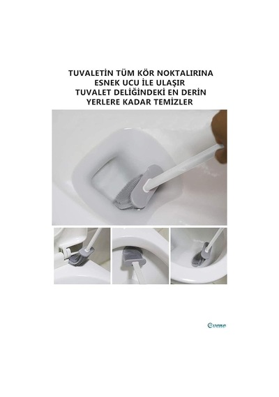 Life Silikon Esnek Beyaz Renk Tuvalet Fırçası Mıt1039 Siyah