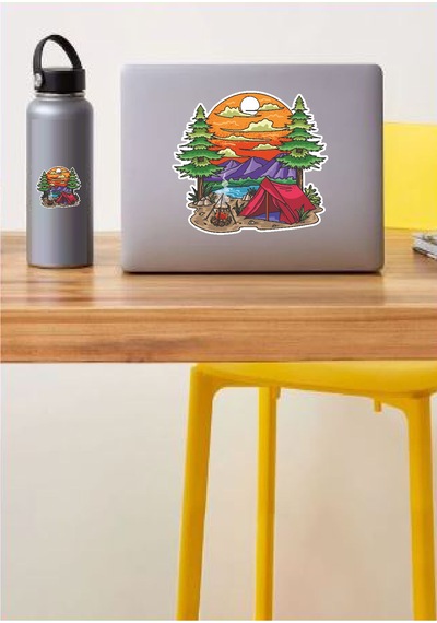 Kamp, Off Road, 4x4, Doğa, Manzara, Adventure Sticker, Araba Karavan Pickup Arazi Suv 02180 50x46 Cm
