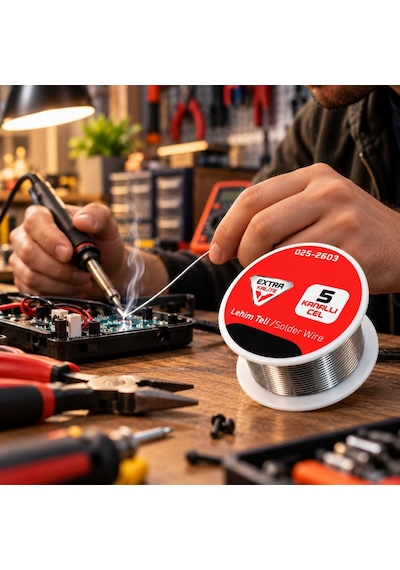 Real Özs Profesyonel Lehim Teli 5 Kanallı 025-2603 Solder Wire Elektronik Devre Kartı Kablo Tamiri, Hobi, Atölye, Te