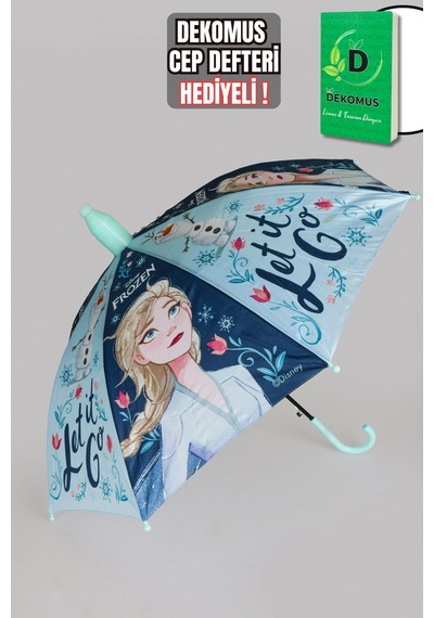 Dekomus Cep Defteri Ve Yeni Sezon Lisanslı Elsa Frozen Kılıflı Şemsiye Let It Go Altın