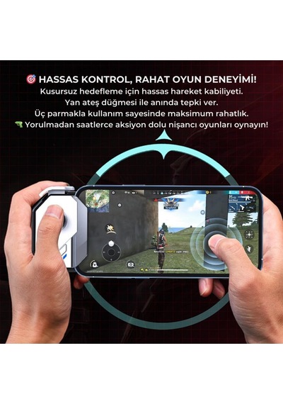 Coofbe Profesyonel Şarjlı Bluetooth Bağlantılı Telefon Joystick Kontrol Gamepad Mobil Oyun Kolu Tetik