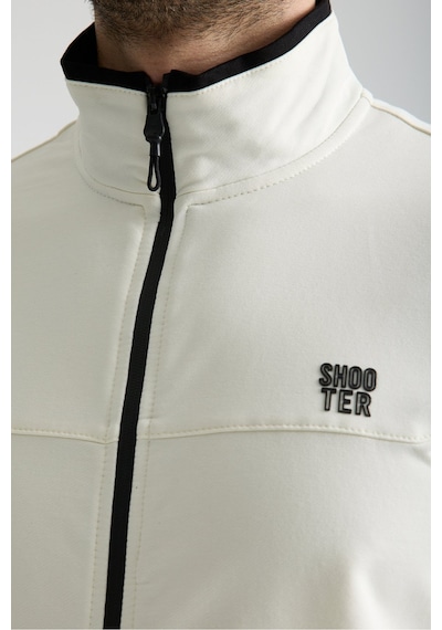 Shooter Sportswear Shooter Erkek Luxe Eşofman Takımı Rahat Kalıp Manşetli Minimal Logo Ekru