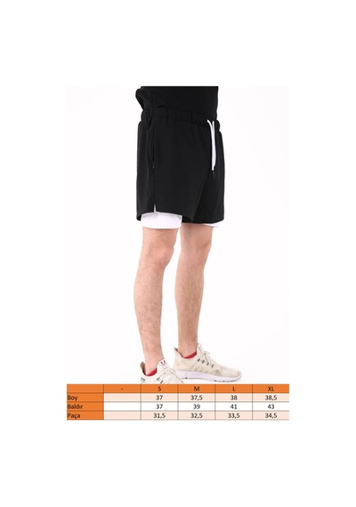 Scorp Extreme Pro Kısa Taytlı Erkek Şort Siyah Beyaz STANDART