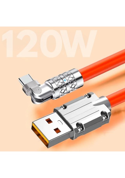 180 Dönebilen Type-c Hızlı Şarj Kablosu, 120w 6a, Tpe Sıvı Silikon Gövde, Çinko Alaşım Başlık 2 Metre