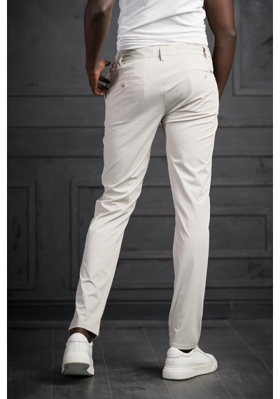 Beli Lastikli Ve İplikli Likralı Yazlık İnce Paraşüt Kumaş Jogger Pantolon Krem