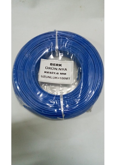 6 Mm Mavi Nya Kablo 100 Metre Tam Kesit Cca Kablo