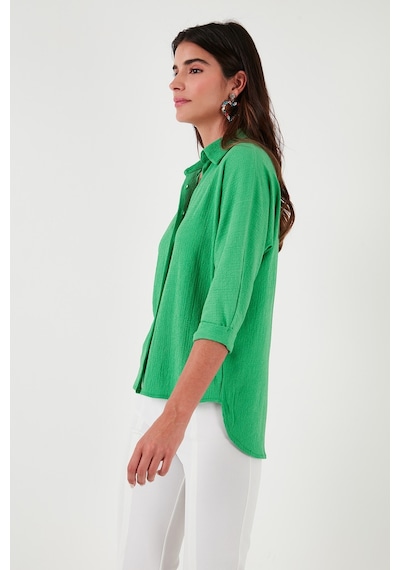 Lela Arkası Uzun Truvakar Kol Bayan Gömlek 5865596 Benetton