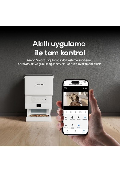 Tr Akıllı Mama Kabı Kameralı 1080p 4l Mobil Kontrol Çelik Kase Gece Görüş X8614