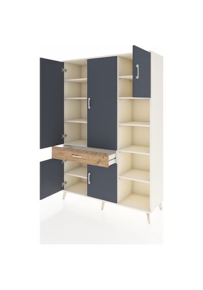 Hyperion Dolap 10 Raflı Tek Çekmeceli 5 Kapaklı 132x44x195 Aytaşı-antrasit/çam Antrasıt/atlas Çam Hyperion Dolap 10 Raflı Tek Çekmeceli 5 Kapaklı 132x44x195 Aytaşı-antrasit/çam Antrasıt/atlas Çam