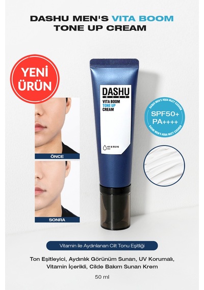 Uv Koruma Ve Aydınlık Görünüm Sunan Krem Dashu Mens Vita Boom Tone Up Cream Spf50+ Pa++++