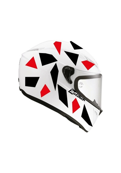 Kare Siyah Kırmızı Kamuflaj Kask Sticker Modeli 2